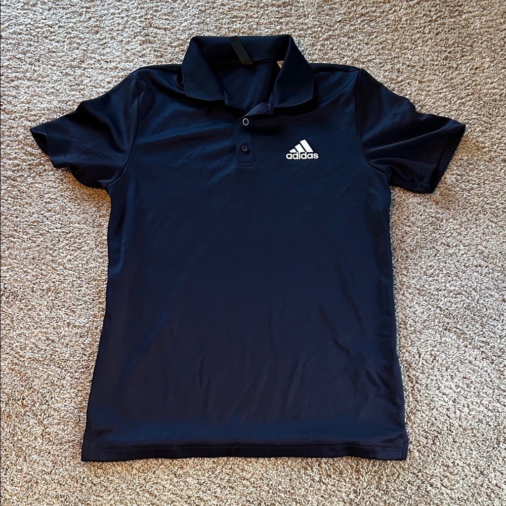 Adidas Dark Blue Polo Shirt with White Logo